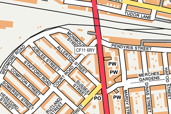 CF11 6RY map - OS OpenMap – Local (Ordnance Survey) CF11 6RY map - OS OpenMap – Local (Ordnance Survey)