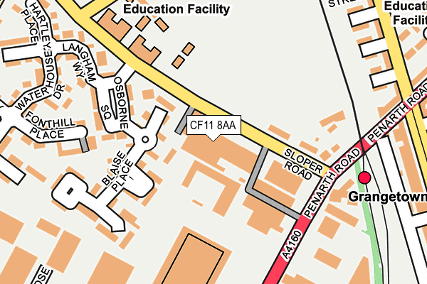 CF11 8AA map - OS OpenMap – Local (Ordnance Survey) CF11 8AA map - OS OpenMap – Local (Ordnance Survey)