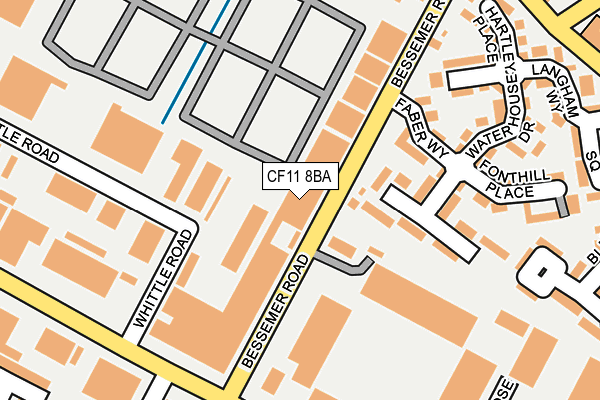 CF11 8BA map - OS OpenMap – Local (Ordnance Survey) CF11 8BA map - OS OpenMap – Local (Ordnance Survey)