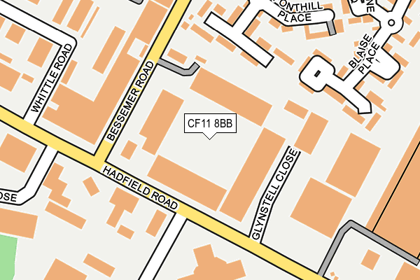 CF11 8BB map - OS OpenMap – Local (Ordnance Survey) CF11 8BB map - OS OpenMap – Local (Ordnance Survey)