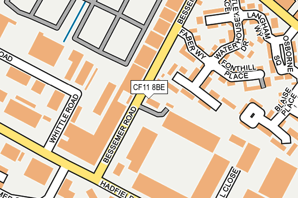 CF11 8BE map - OS OpenMap – Local (Ordnance Survey)