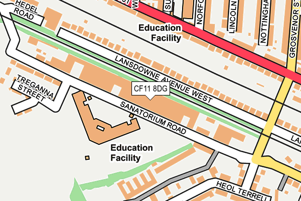 CF11 8DG map - OS OpenMap – Local (Ordnance Survey) CF11 8DG map - OS OpenMap – Local (Ordnance Survey)