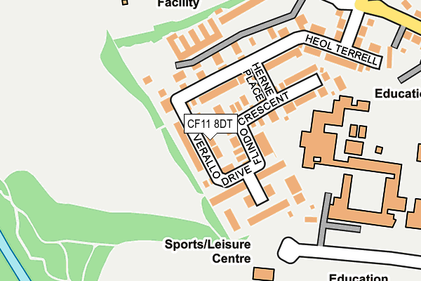 CF11 8DT map - OS OpenMap – Local (Ordnance Survey) CF11 8DT map - OS OpenMap – Local (Ordnance Survey)