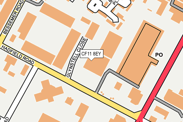 CF11 8EY map - OS OpenMap – Local (Ordnance Survey) CF11 8EY map - OS OpenMap – Local (Ordnance Survey)