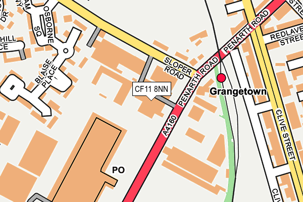 CF11 8NN map - OS OpenMap – Local (Ordnance Survey) CF11 8NN map - OS OpenMap – Local (Ordnance Survey)
