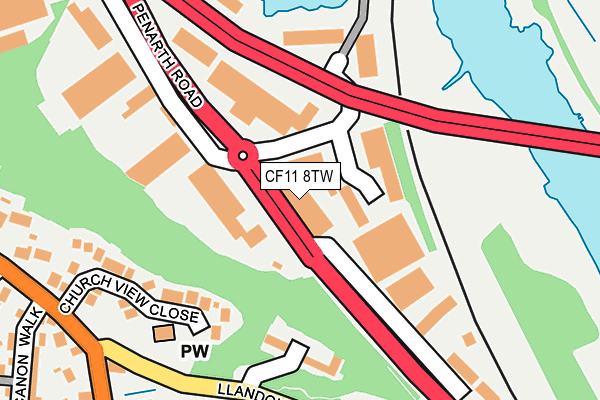 CF11 8TW map - OS OpenMap – Local (Ordnance Survey) CF11 8TW map - OS OpenMap – Local (Ordnance Survey)