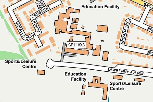 CF11 8XB map - OS OpenMap – Local (Ordnance Survey) CF11 8XB map - OS OpenMap – Local (Ordnance Survey)