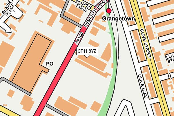 CF11 8YZ map - OS OpenMap – Local (Ordnance Survey)