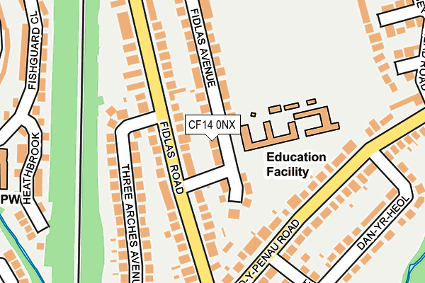 CF14 0NX map - OS OpenMap – Local (Ordnance Survey) CF14 0NX map - OS OpenMap – Local (Ordnance Survey)