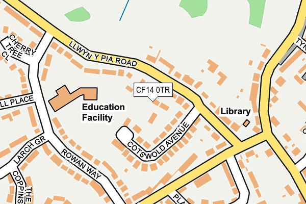CF14 0TR map - OS OpenMap – Local (Ordnance Survey) CF14 0TR map - OS OpenMap – Local (Ordnance Survey)