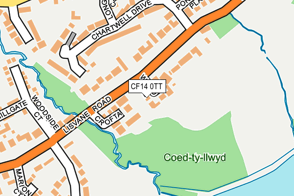 CF14 0TT map - OS OpenMap – Local (Ordnance Survey) CF14 0TT map - OS OpenMap – Local (Ordnance Survey)