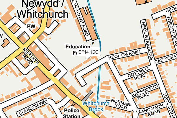 CF14 1DQ map - OS OpenMap – Local (Ordnance Survey) CF14 1DQ map - OS OpenMap – Local (Ordnance Survey)