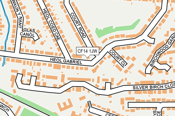 CF14 1JW map - OS OpenMap – Local (Ordnance Survey) CF14 1JW map - OS OpenMap – Local (Ordnance Survey)