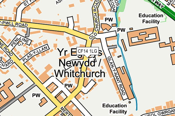 CF14 1LG map - OS OpenMap – Local (Ordnance Survey) CF14 1LG map - OS OpenMap – Local (Ordnance Survey)