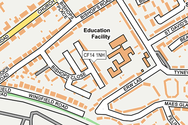 CF14 1NH map - OS OpenMap – Local (Ordnance Survey) CF14 1NH map - OS OpenMap – Local (Ordnance Survey)