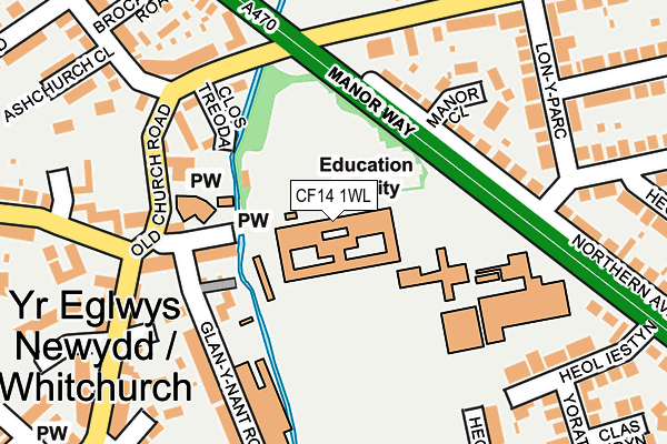 CF14 1WL map - OS OpenMap – Local (Ordnance Survey) CF14 1WL map - OS OpenMap – Local (Ordnance Survey)
