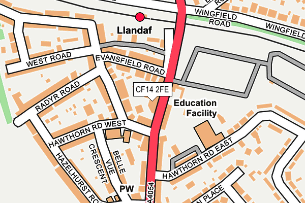 CF14 2FE map - OS OpenMap – Local (Ordnance Survey) CF14 2FE map - OS OpenMap – Local (Ordnance Survey)