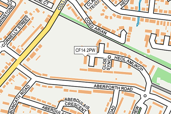 CF14 2PW map - OS OpenMap – Local (Ordnance Survey) CF14 2PW map - OS OpenMap – Local (Ordnance Survey)