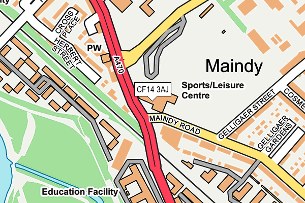 CF14 3AJ map - OS OpenMap – Local (Ordnance Survey) CF14 3AJ map - OS OpenMap – Local (Ordnance Survey)