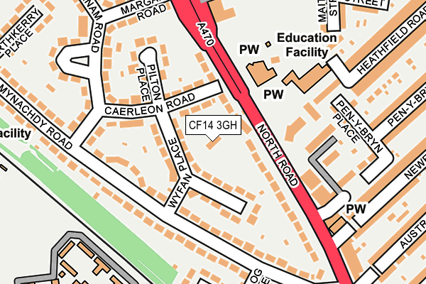 CF14 3GH map - OS OpenMap – Local (Ordnance Survey) CF14 3GH map - OS OpenMap – Local (Ordnance Survey)