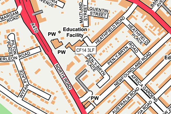 CF14 3LF map - OS OpenMap – Local (Ordnance Survey) CF14 3LF map - OS OpenMap – Local (Ordnance Survey)