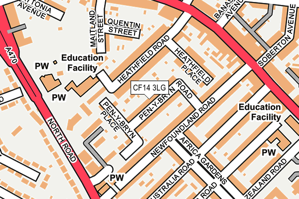 CF14 3LG map - OS OpenMap – Local (Ordnance Survey) CF14 3LG map - OS OpenMap – Local (Ordnance Survey)