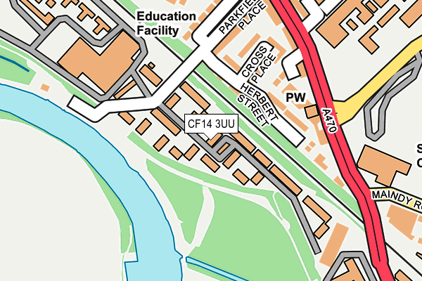 CF14 3UU map - OS OpenMap – Local (Ordnance Survey)