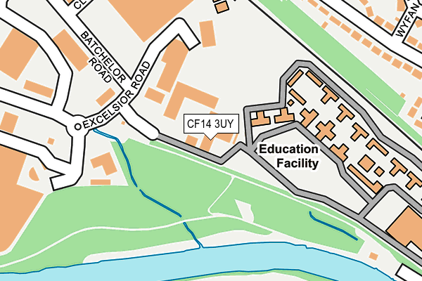 CF14 3UY map - OS OpenMap – Local (Ordnance Survey) CF14 3UY map - OS OpenMap – Local (Ordnance Survey)