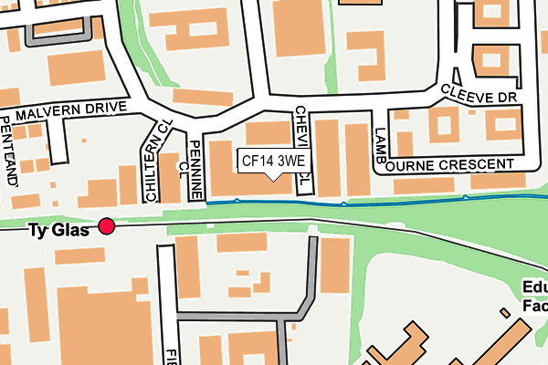 CF14 3WE map - OS OpenMap – Local (Ordnance Survey) CF14 3WE map - OS OpenMap – Local (Ordnance Survey)