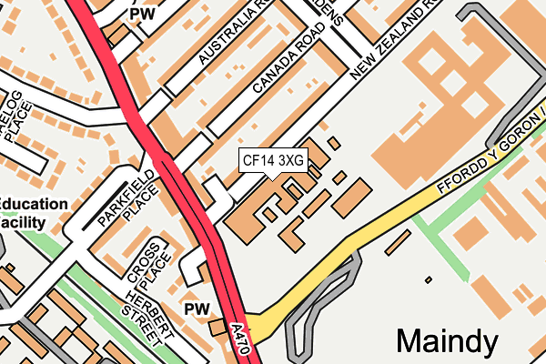 CF14 3XG map - OS OpenMap – Local (Ordnance Survey) CF14 3XG map - OS OpenMap – Local (Ordnance Survey)