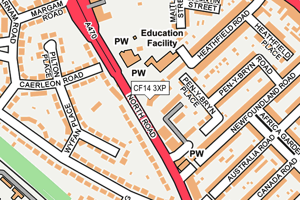 CF14 3XP map - OS OpenMap – Local (Ordnance Survey) CF14 3XP map - OS OpenMap – Local (Ordnance Survey)