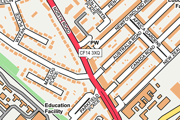 CF14 3XQ map - OS OpenMap – Local (Ordnance Survey) CF14 3XQ map - OS OpenMap – Local (Ordnance Survey)