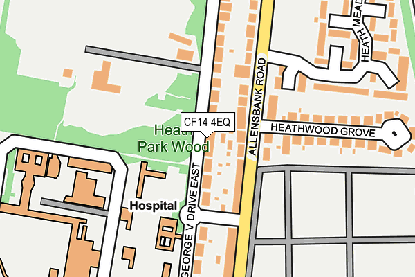 CF14 4EQ map - OS OpenMap – Local (Ordnance Survey) CF14 4EQ map - OS OpenMap – Local (Ordnance Survey)