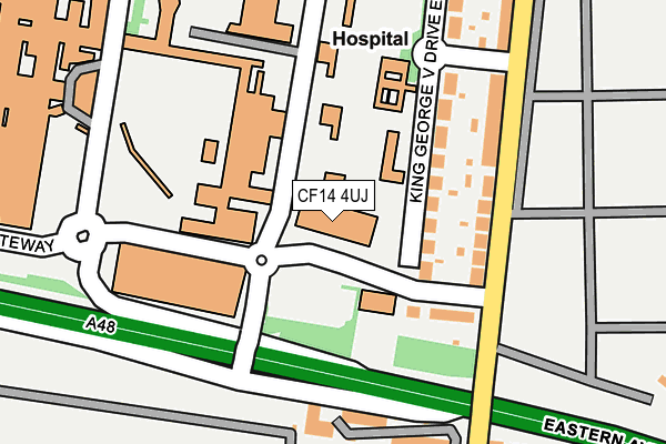 CF14 4UJ map - OS OpenMap – Local (Ordnance Survey) CF14 4UJ map - OS OpenMap – Local (Ordnance Survey)