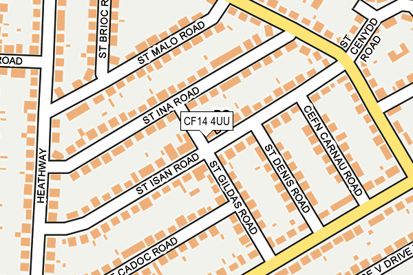 CF14 4UU map - OS OpenMap – Local (Ordnance Survey) CF14 4UU map - OS OpenMap – Local (Ordnance Survey)