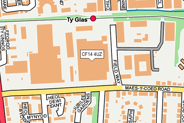 CF14 4UZ map - OS OpenMap – Local (Ordnance Survey) CF14 4UZ map - OS OpenMap – Local (Ordnance Survey)