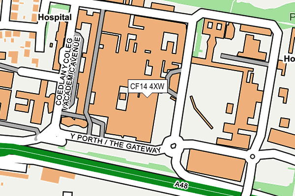 CF14 4XW map - OS OpenMap – Local (Ordnance Survey) CF14 4XW map - OS OpenMap – Local (Ordnance Survey)