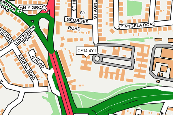 CF14 4YJ map - OS OpenMap – Local (Ordnance Survey) CF14 4YJ map - OS OpenMap – Local (Ordnance Survey)