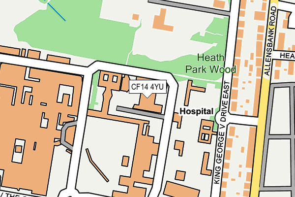 CF14 4YU map - OS OpenMap – Local (Ordnance Survey) CF14 4YU map - OS OpenMap – Local (Ordnance Survey)