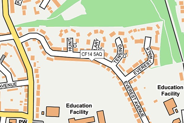 CF14 5AQ map - OS OpenMap – Local (Ordnance Survey) CF14 5AQ map - OS OpenMap – Local (Ordnance Survey)