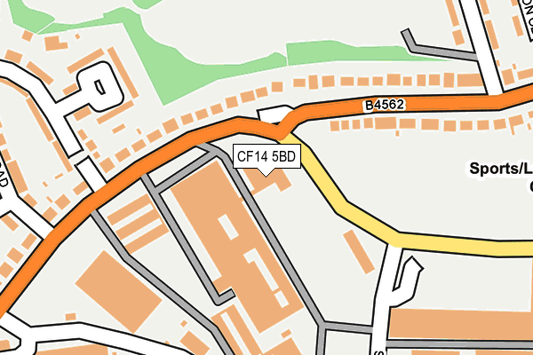 CF14 5BD map - OS OpenMap – Local (Ordnance Survey) CF14 5BD map - OS OpenMap – Local (Ordnance Survey)