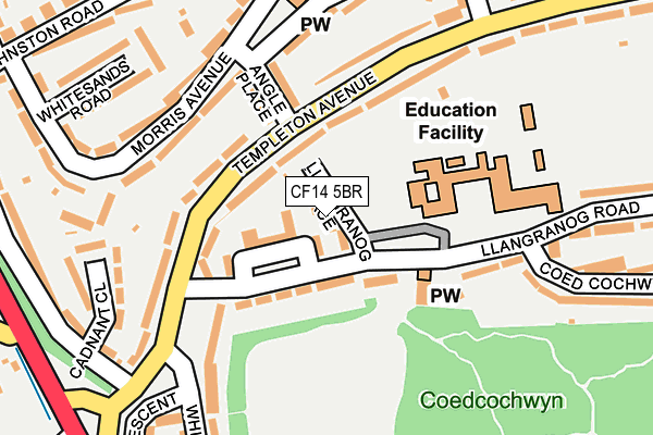 CF14 5BR map - OS OpenMap – Local (Ordnance Survey) CF14 5BR map - OS OpenMap – Local (Ordnance Survey)