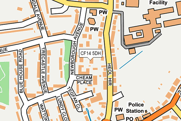 CF14 5DH map - OS OpenMap – Local (Ordnance Survey) CF14 5DH map - OS OpenMap – Local (Ordnance Survey)