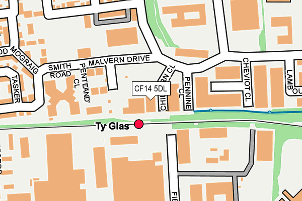 CF14 5DL map - OS OpenMap – Local (Ordnance Survey) CF14 5DL map - OS OpenMap – Local (Ordnance Survey)