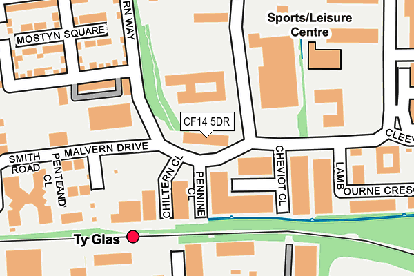 CF14 5DR map - OS OpenMap – Local (Ordnance Survey) CF14 5DR map - OS OpenMap – Local (Ordnance Survey)