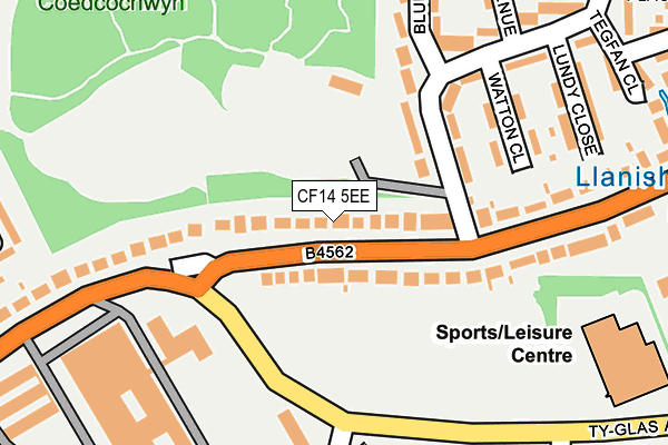 CF14 5EE map - OS OpenMap – Local (Ordnance Survey) CF14 5EE map - OS OpenMap – Local (Ordnance Survey)