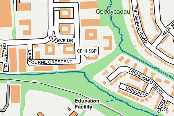 CF14 5GP map - OS OpenMap – Local (Ordnance Survey) CF14 5GP map - OS OpenMap – Local (Ordnance Survey)