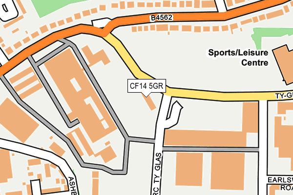 CF14 5GR map - OS OpenMap – Local (Ordnance Survey) CF14 5GR map - OS OpenMap – Local (Ordnance Survey)