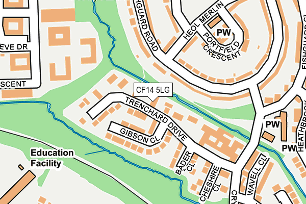 CF14 5LG map - OS OpenMap – Local (Ordnance Survey) CF14 5LG map - OS OpenMap – Local (Ordnance Survey)