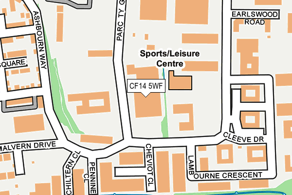CF14 5WF map - OS OpenMap – Local (Ordnance Survey) CF14 5WF map - OS OpenMap – Local (Ordnance Survey)